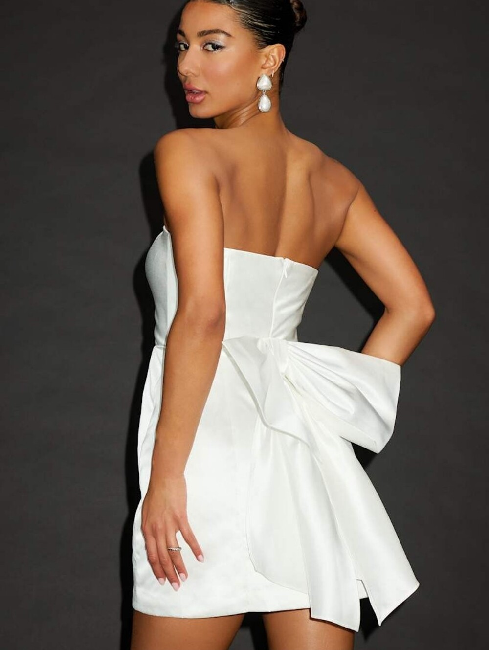 Lulus White Bow Mini Dress – Size XL